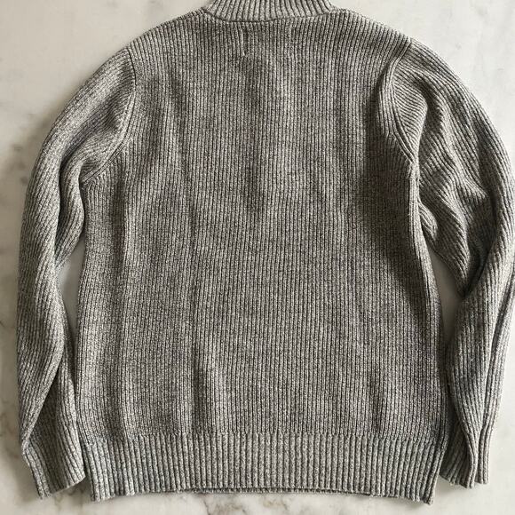 Schott Bros Men’s Quarter Zip Sweater Medium Light Gray Wool Nylon - Picture 3 of 10